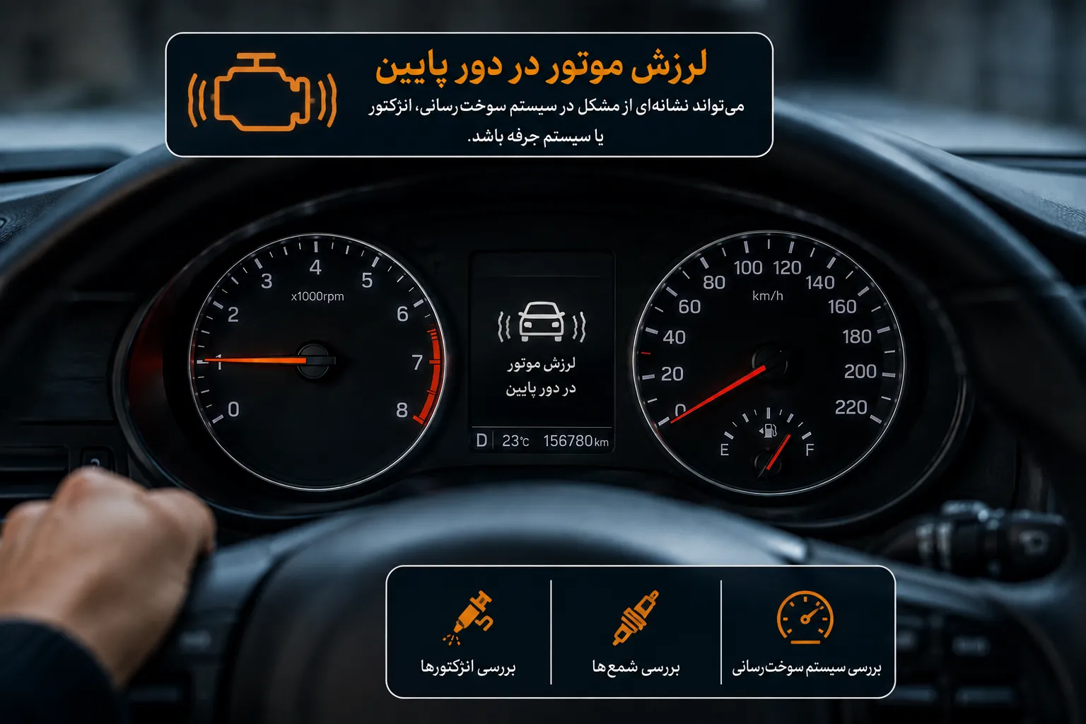 لرزش موتور در دور پایین از علائم مشکل انژکتوری